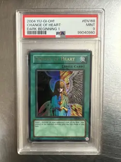 2004 Yu-Gi-Oh! TCG Change Of Heart DB1-EN168 Dark Beginning 1 - PSA 9 - Image 1