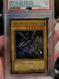 Red-Eyes B. Dragon 2002 PSA 7 NM LOB-070 Ultra Rare Original Print Yugioh - Image 1