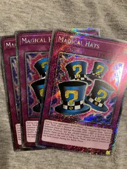 YUGIOH MAGICAL HATS RA03-EN107 PLATINUM SECRET 1ST EDITION NM X3 - Image 1