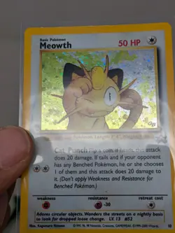 Meowth 10 Holo WOTC Black Star Promo Pokemon Card CREASED - Image 4
