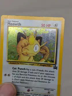 Meowth 10 Holo WOTC Black Star Promo Pokemon Card CREASED - Image 5