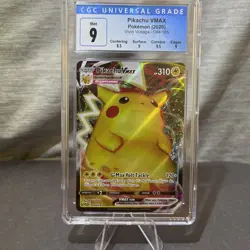 CGC 9 Gem Mint Pikachu VMAX 044/185 Vivid Voltage Holo Pokemon Card 2020 - Image 1