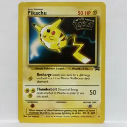 1999 POKEMON PIKACHU WB KIDS MOVIE BLACK STAR PROMO CARD #4 - VG MP - Image 1