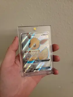 Eevee GX FULL ART HOLO RARE SM242 (NM) Black Star PROMO Pokemon Cards - Image 1