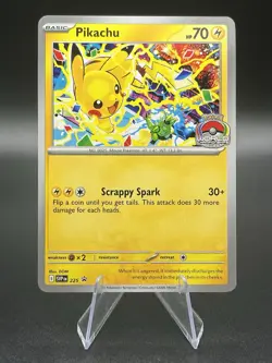 Pikachu Promo 2025 World Championships SVP EN 225 Pokemon Card Worlds + Sleeve - Image 1