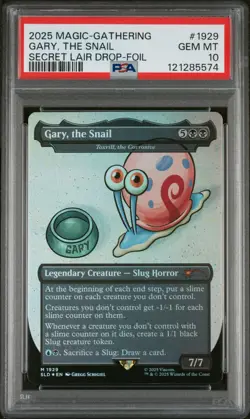 2025 Magic The Gathering SpongeBob Secret Lair Gary, The Snail Foil #1929 PSA 10 - Image 1