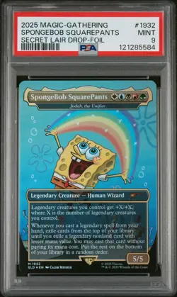 2025 Magic The Gathering SpongeBob Secret Lair SpongeBob SquarePants Foil PSA 9 - Image 1