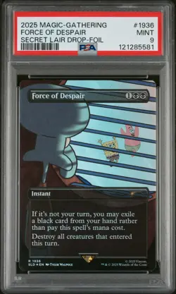 2025 Magic The Gathering SpongeBob Secret Lair Force of Despair Foil #1936 PSA 9 - Image 1