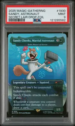 2025 Magic The Gathering SpongeBob Sandy Cheeks, Martial Astronaut Foil PSA 9 - Image 1