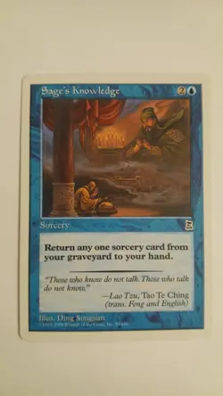 Sage's Knowledge NM P3K MTG Portal Three Kingdoms Magic the Gathering - Image 1