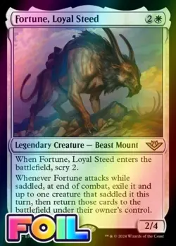 x1 Fortune, Loyal Steed OTJ MTG 12 FOIL RARE M/NM 1x - Image 1
