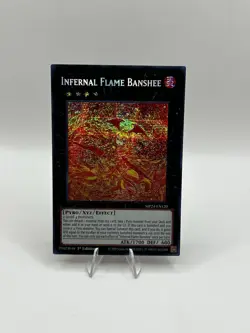 Yugioh! Infernal Flame Banshee MP24-EN120 Prismatic Secret Rare 1st Ed NM - Image 1