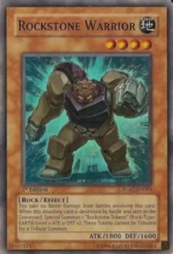 Yugioh! LP Rockstone Warrior - RGBT-EN001 - Super Rare - 1st Edition Lightly Pla - Image 1