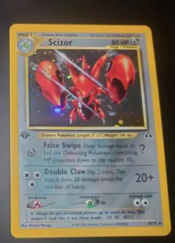 Pokemon TCG Scizor Neo Discovery 1st Edition Holo Card 10/75 LP - Image 1