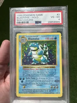 Pokemon Blastoise Holo Rare Shadowless Base Set #2 PSA 4 - Image 1