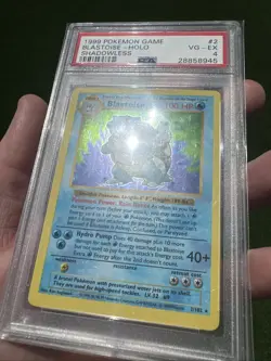 Pokemon Blastoise Holo Rare Shadowless Base Set #2 PSA 4 - Image 3