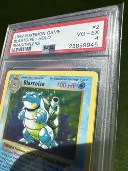 Pokemon Blastoise Holo Rare Shadowless Base Set #2 PSA 4 - Image 4