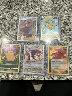 Lots of five Pokemon cards celebrations 25th anniversary - Image 1