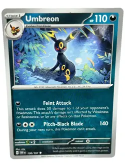 Umbreon 130/197 SV Obsidian Flames NM Non Holo Moon Light Art Pokemon Card! - Image 1