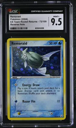 CGC 9.5 Remoraid EX Team Rocket Returns 73/109 Reverse Holo Stamped Pokemon Card - Image 1