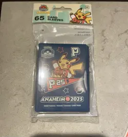 Pokemon World Championships 2025 Anaheim Card Sleeves Varsity Pikachu - Image 1