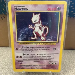 Pokemon TCG Mewtwo Base Set Holo Rare Card 10/102 LP-NM Condition - Image 1