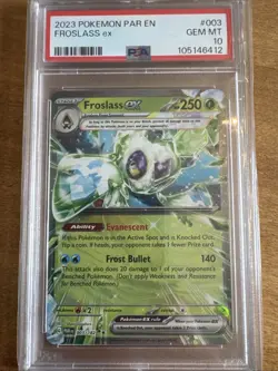 PSA 10 GEM MINT Froslass ex 003/182 Paradox Rift DR HOLO Pokemon Card - Image 1