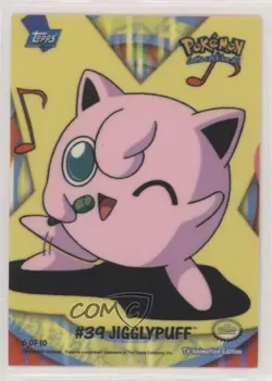 Jigglypuff Topps Pokemon TV Animation Edition Series 2 Puzzle Back Stickers 0l4h - Image 1