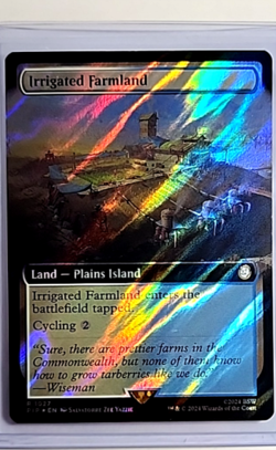 MTG Magic The Gathering PIP Fallout Extended Art Surge Foil Irrigated Farmland - Image 1