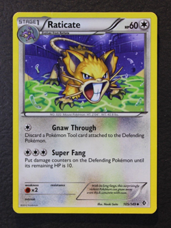 Pokemon Card Raticate Boundaries Crossed Uncommon 105/149 - MP - Image 1