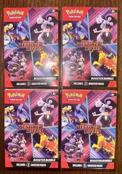 Pokemon TCG Destined Rivals Booster Bundle Lot of 4 Factory Sealed (24 Packs) - Image 1