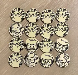 Pokemon ETB Lot of (16) Official Pokemon TCG Coins Excellent Condition - Image 1