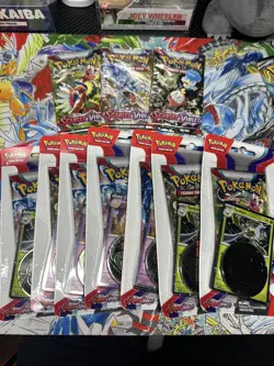 Pokemon Scarlet & Violet Base Set 7 Sealed Blisters + 3 Extra Loose Packs - Image 1
