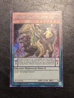 Yu-Gi-Oh! SECRET RARE HOLO CARD AMORPHAGE SLOTH SHVI-EN030 1ST VLP - Image 1