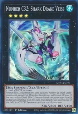 Number C32: Shark Drake Veiss - MP23-EN279 - Super Rare - 1st Edition NM YuGiOh! - Image 1