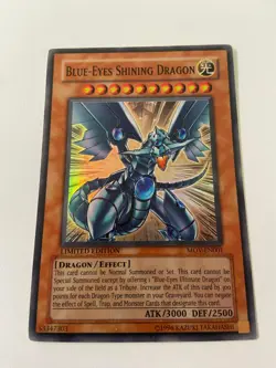 Blue-Eyes Shining Dragon - MOV-EN001 - Super Rare - Limited Edition MP YuGiOh! - Image 1