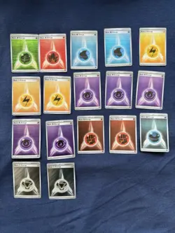 Pokemon Black Bolt White Flare Holo Energy Complete Set With Lot Of 17 Cards - Image 1