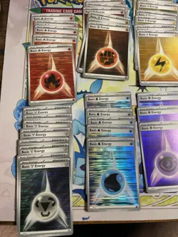 LOT OF 44 - Pokemon Black Bolt & White Flare Horizontal Holo Basic Energy Cards - Image 1