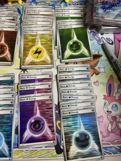 LOT OF 44 - Pokemon Black Bolt & White Flare Horizontal Holo Basic Energy Cards - Image 2