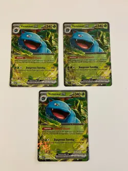 Pokemon TCG - Venusaur ex 003/165 Double Rare Scarlet & Violet 151 x 3 cards set - Image 1