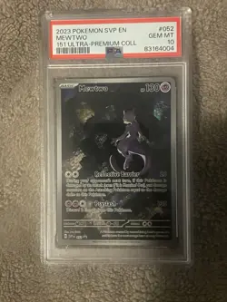 PSA 10 Mewtwo SVP 052 Illustration Rare Black Star UPC Promo Pokemon Card 151 - Image 1