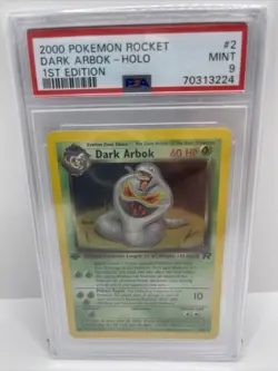 PSA 9 1st Edition Dark Arbok Team Rocket Pokemon Card Holo Gem Mint - Image 1