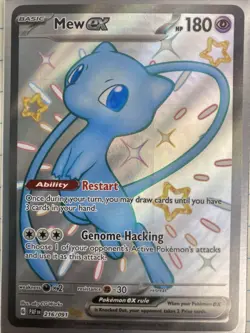Mew EX 216/091 Shiny Mew Full Art Rare Pokemon Card Paldean Fates TCG - Image 1