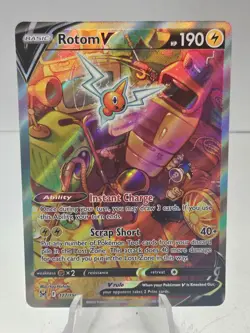 Pokemon TCG Rotom v Alternate Full Art Holo Card 177/196 Swsh11: Lost Origin - Image 1