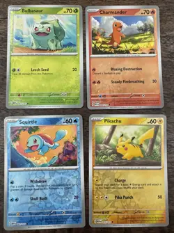 4x DOUBLE SWIRLS SET - Costco 151 Promo Cards Cosmo Reverse Holo Card - Pokemon - Image 3