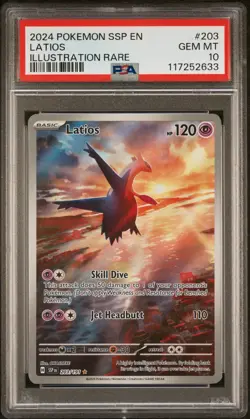 2024 Pokemon PSA 10 Latios 203/191 SV08: Surging Sparks Illustration Rare - Image 1