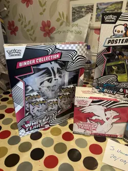 Pokemon Black Bolt and White Flare Bundle New Sealed ETB - Binder - Poster - Image 2