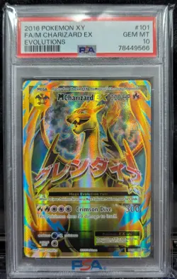 Pokemon XY Evolutions 2016 Full Art Mega Charizard EX 101/108 PSA 10 - Image 1