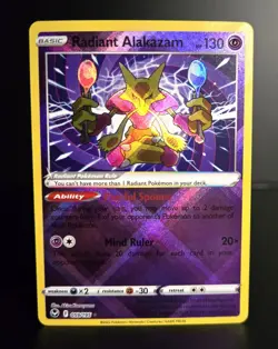 Pokemon TCG - ALAKAZAM - 059/195 - Holo Radiant Rare - Silver Tempest 2022 - NM - Image 1