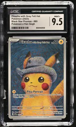 2023 Pokemon Black Star SV Promo 085 Van Gogh Pikachu With Grey Felt Hat CGC 9.5 - Image 1